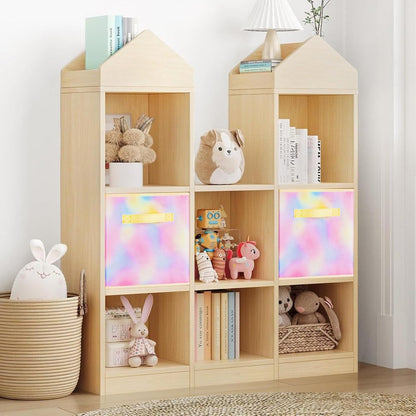 ShellKingdom Storage Bins, Foldable Fabric Storage Cubes And Cloth Organizer Drawer For Closet And Toys, 6 Pack (Lavender+Light Blue+Pink)