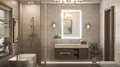 TETOTE 36 x 28 Bathroom LED Mirror Bedroom LED Mirror Fashion Style Vanity Makeup Mirror Dimmable Anti-Fog Wall Mounted Birthday Gift Housewarming Gift Wedding Gift