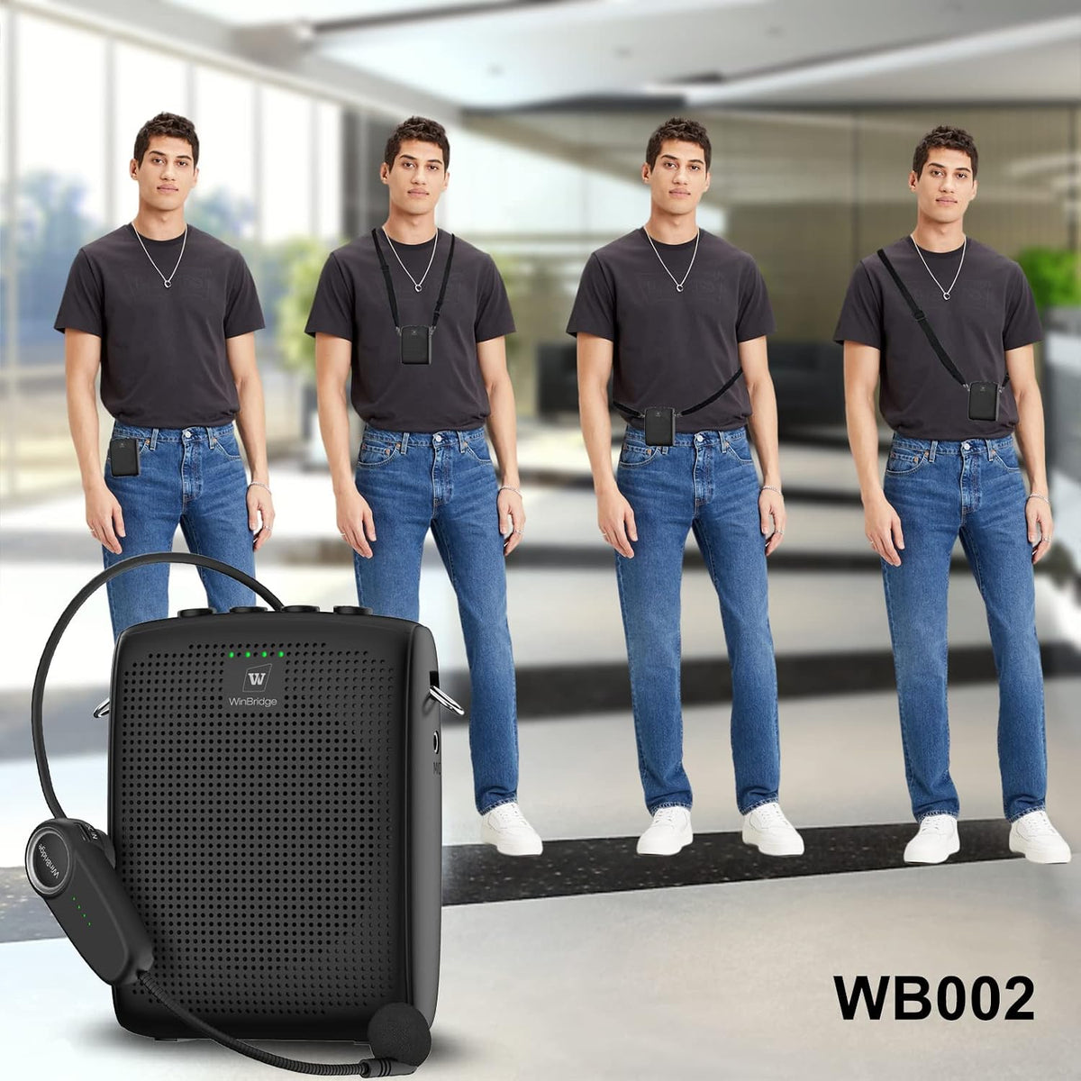 WinBridge Voice Amplifier with Bluetooth, Portable Speaker and Microphone