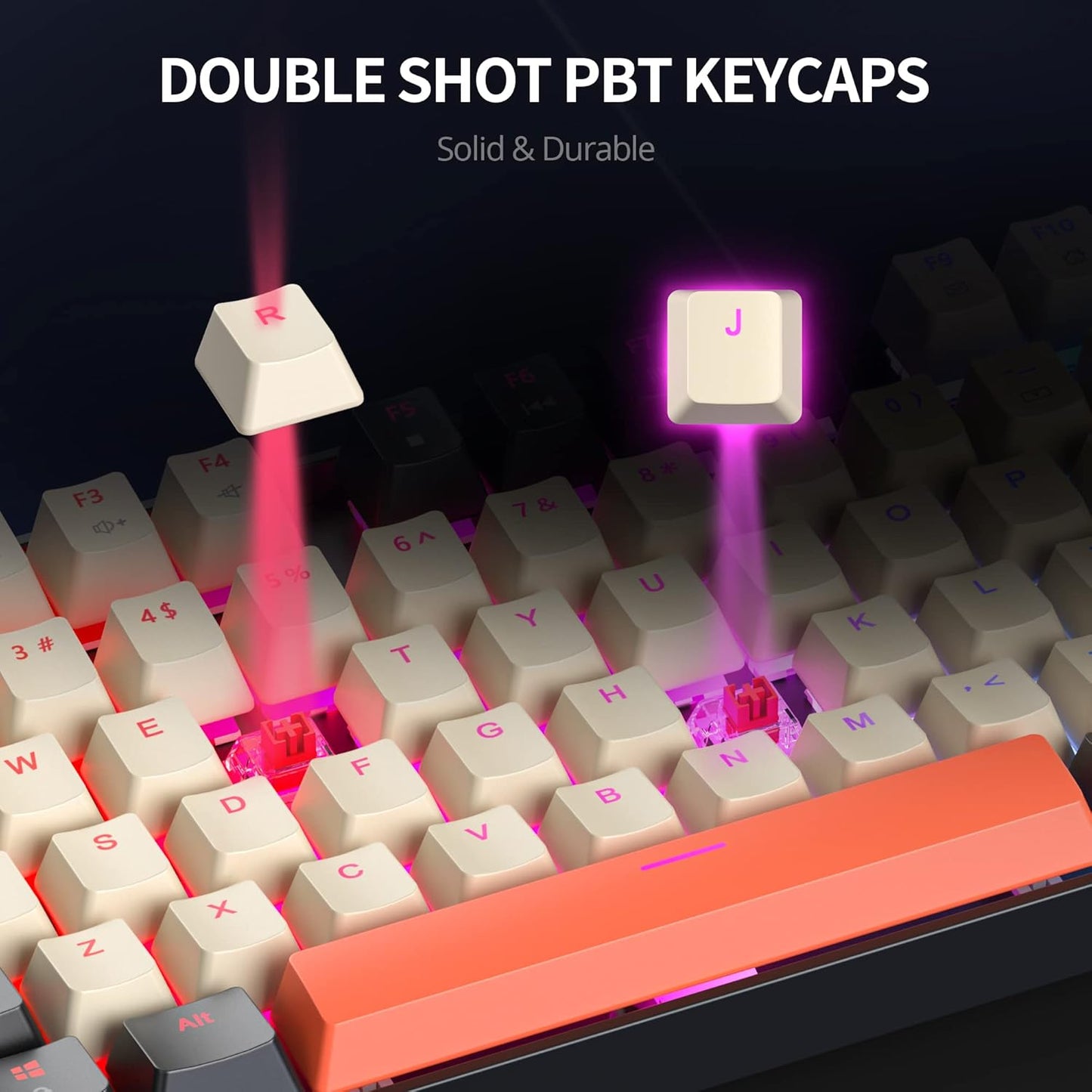 Fogruaden Full Size Mechanical Keyboard, Green Matcha Keyboard, Wired USB 104 Keys RGB Backlit Gaming Keyboard with Number Pad, Red Switches, NKRO Mechanical Keyboard for Windows Laptop PC Gamer