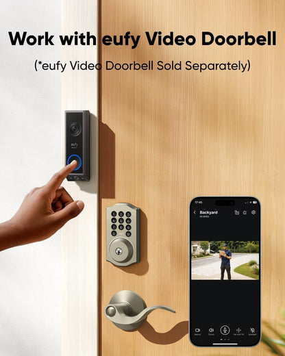 eufy Smart Lock C30, Keyless Entry Door Lock, Built-in WiFi Deadbolt, Smart Lock for Front Door, No Bridge Required, Easy Installation, App Remote Control, Auto Lock, Black