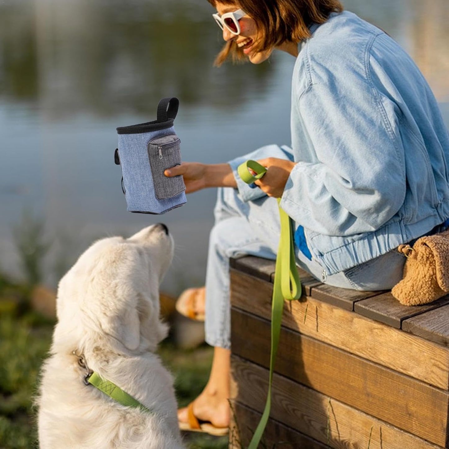 Dog Treat Pouch Bag | Portable Dog Treat Snack Bag Pouch | Dog Treat Carrier Holder, Treat Storage Holder for Travel Dog Walking Puppy Training