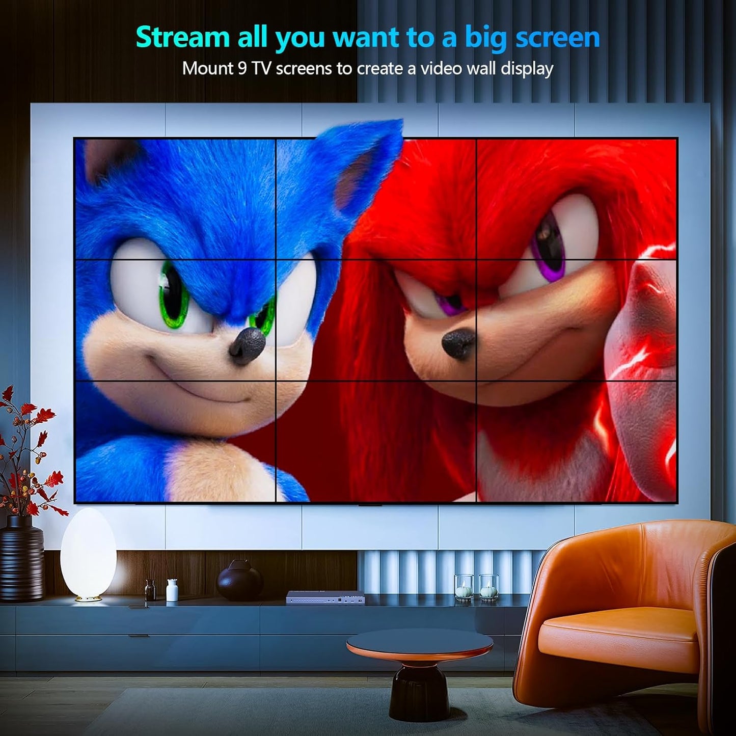 Video Wall Controller 2x2, HDMI 4K Input TV Wall Controller with 12 Modes, 180° Rotation, Edge Masking, Audio, IR Remote and 2x2,1x2,1x3,1x4,2x1,3x1,4x1 Modes, 4 tv Screens into 1 Wall Display