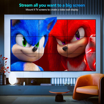 Video Wall Controller 2x2, HDMI 4K Input TV Wall Controller with 12 Modes, 180° Rotation, Edge Masking, Audio, IR Remote and 2x2,1x2,1x3,1x4,2x1,3x1,4x1 Modes, 4 tv Screens into 1 Wall Display