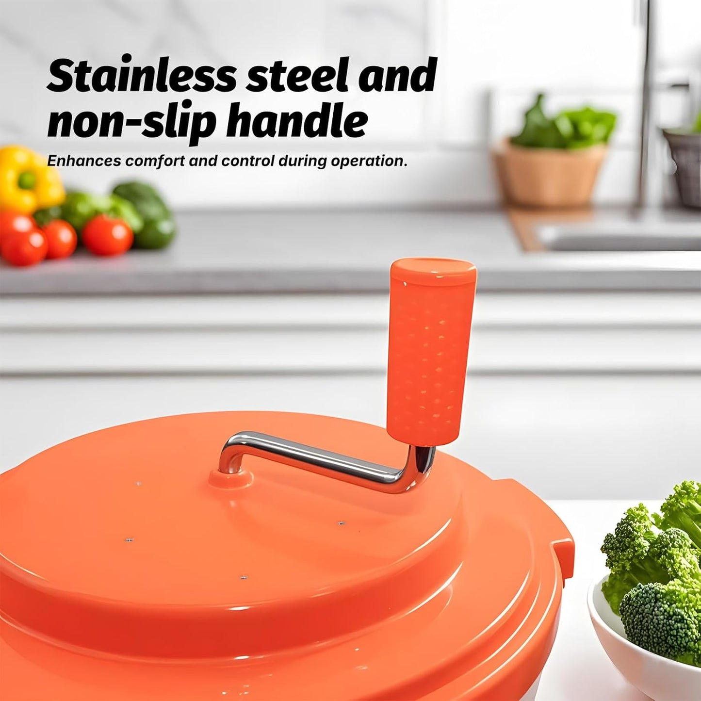 Jiwins Commercial Salad Spinner Large, 5 Gallon/19 Liter Manual Salad Spinner Jumbo Lettuce Spinner Lettuce Dryer-Dries up to 7 Heads of Lettuce