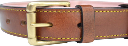 Soft Touch Collars Padded Leather Dog Collar, Large Brown - Genuine Real Leather, 24" Long x 1.5 Wide, Fits Neck Size 18" to 21" Inches