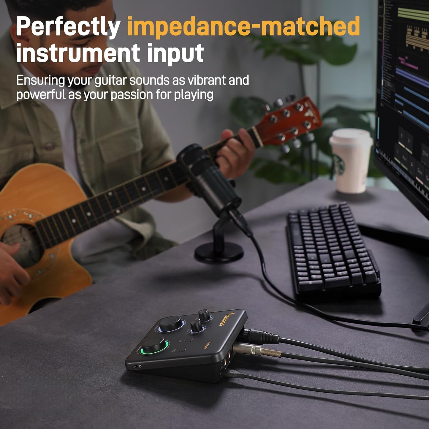MAONO PS22 Lite USB Audio Interface for PC for Guitar & Vocals Streaming | Low-noise Preamp, 24-bit/192kHz, Loopback, ASIO Driver, Routing Software, for Home Studio, DAW Recording, OBS, Creators