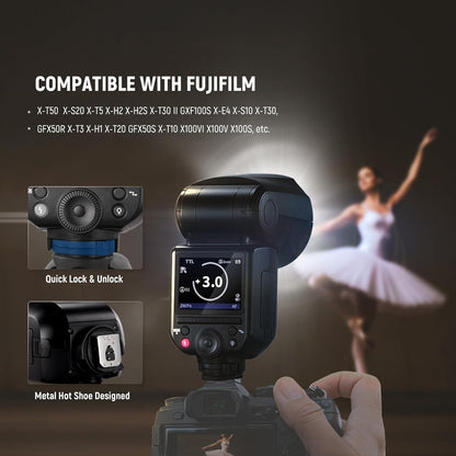 NEEWER Z2PRO-C 2.4G TTL Round Head Flash Speedlite Compatible with Canon, Wireless Compatible with Godox, Upgraded UI, 76Ws 1/8000s HSS, TTL/M TCM Switch, 7.2V/3000mAh Battery, 600 Full Power Flash