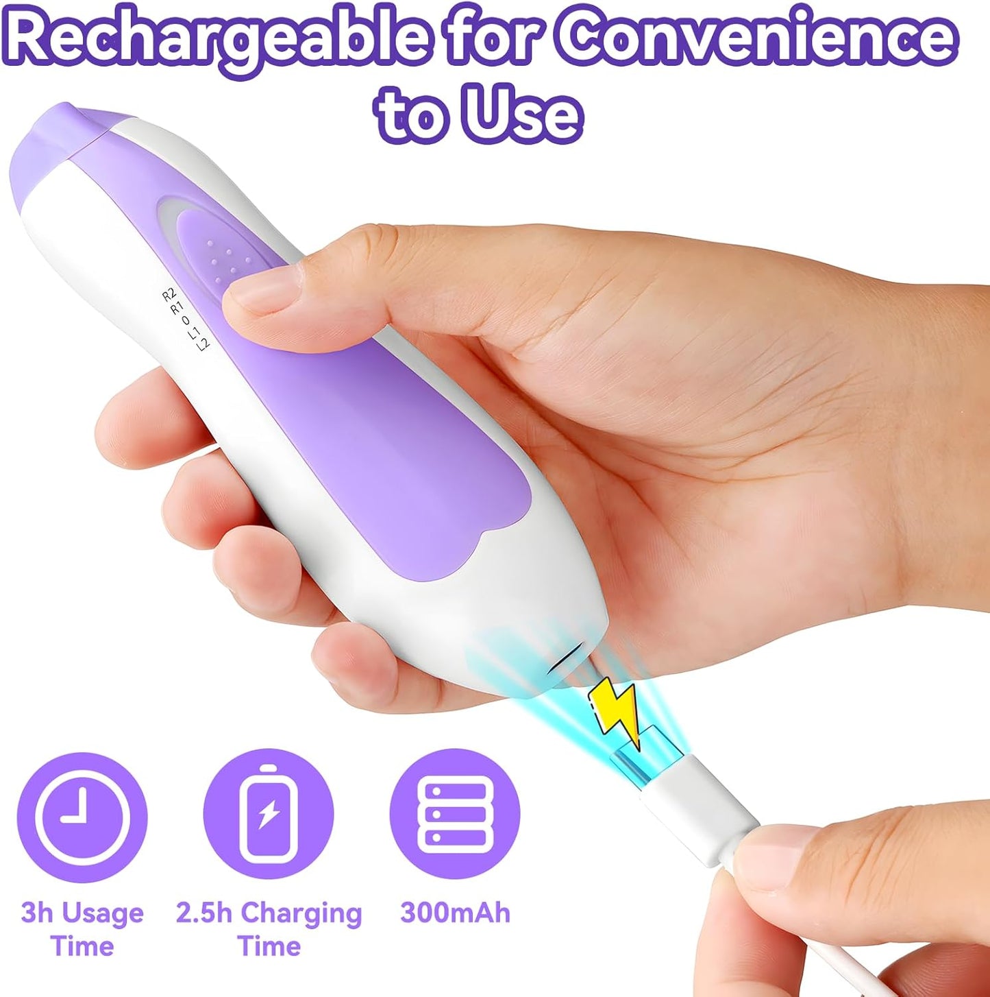 Qunlions life Electric Nail File Drill for Baby, No Sharp Claws Hurt, 6 in 1 Safety Cutter Trimmer Clipper for Toes and Fingers (Blue)