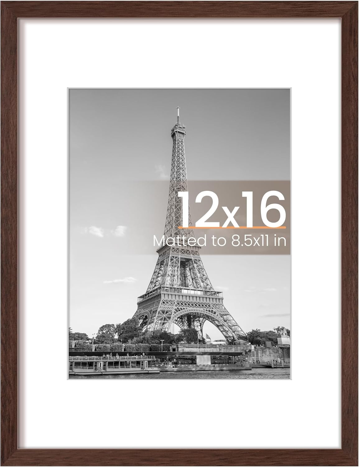 upsimples 11x14 Picture Frame, Display Pictures 8x10 with Mat or 11x14 Without Mat, Wall Hanging Photo Frames, Black