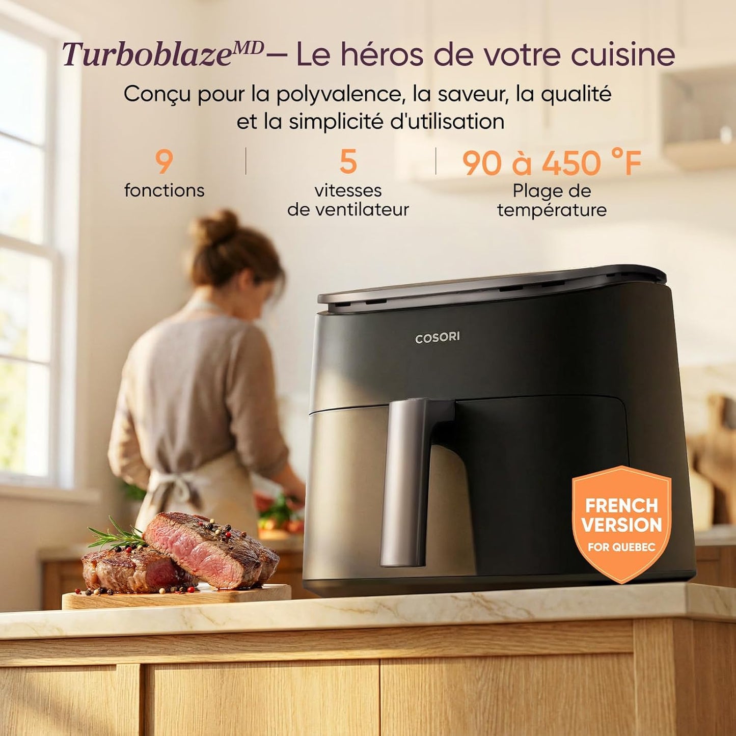 Cosori Digital Air Fryer 6 Quart | Multi-Function Hot Air Cooker with Adjustable Temperature