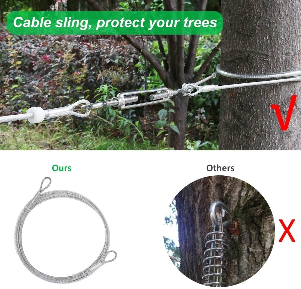 XiaZ Dog Runner Cable Dog Run Trolley Tie Out Cable Dog Chains for Outside Yard Camping Up to 250 Pound, 20 Feet