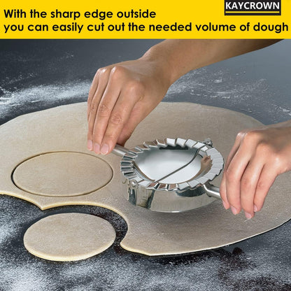 Best Utensils Stainless Steel Empanada Press Ravioli Mold Pierogi Dumpling Maker Wrapper Pastry Dough Cutter Kitchen Accessories (XL: 6 inch)