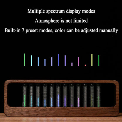 HUVIOVED RGB Sound Pickup Spectrum Lamp/Music Spectrum Analysers/Audio Spectrum Analyzer Display/Music Rhythm Recognition Light with Nixie Tube, MIC Pickup, 7 Preset Modes are Built in
