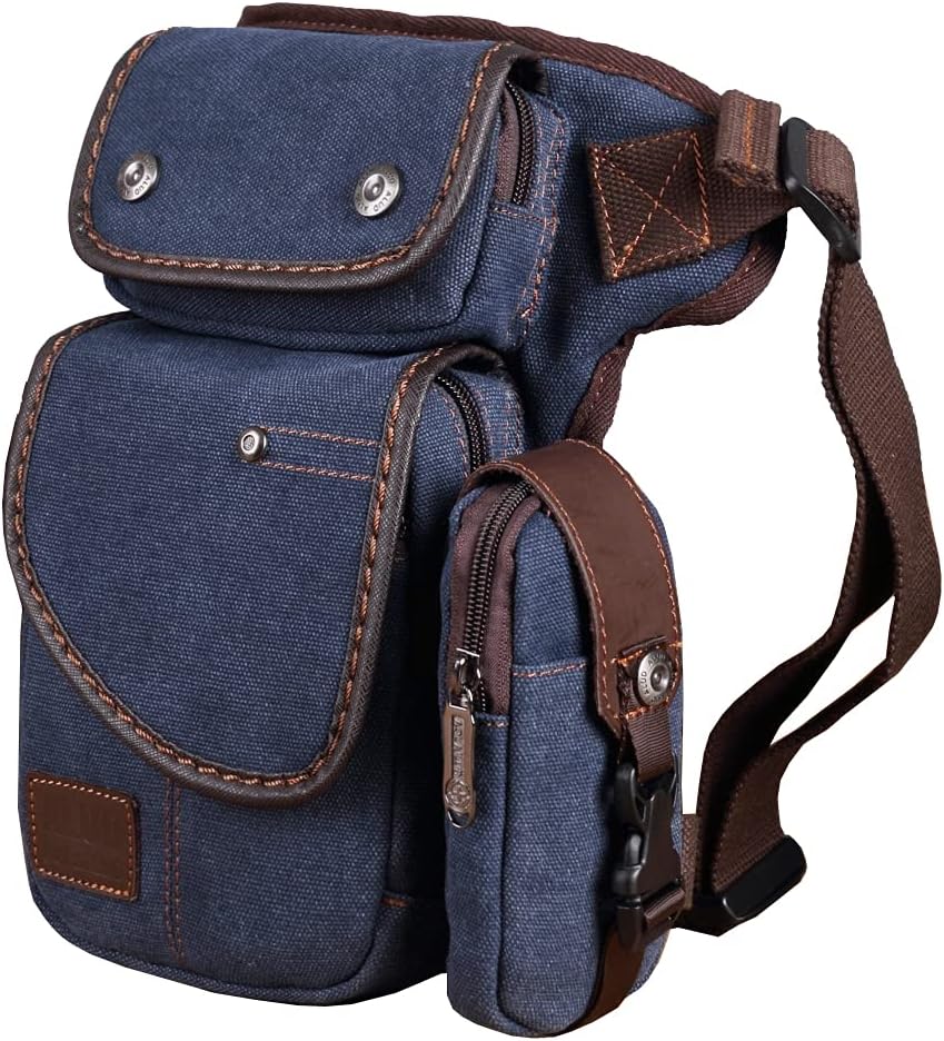 Motorcycle Drop Leg Bag Nylon Waist Pack for Men Women Travel Hiking Tactical Cycling Bike Ride Riding Crossbody Shoulder Fanny Pouch