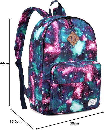 School Backpack, Kasqo 15.6 Inch Classic Lightweight Water-Resistant Backpack for Men Women Teens Girls Boys Kids to School, College, Travel, Work, Black