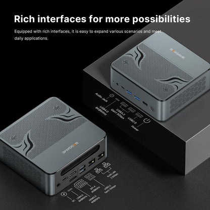 BOSGAME P4 Plus Mini PC Desktop Computers, AMD Ryzen 7 5825U (up to 4.5GHz), 32GB DDR4, 1TB PCIe SSD, Dual LAN 2.5G & Wi-Fi 6E & BT5.2, 4K Triple Display, Compact Silent PC for Gaming, Office, Design