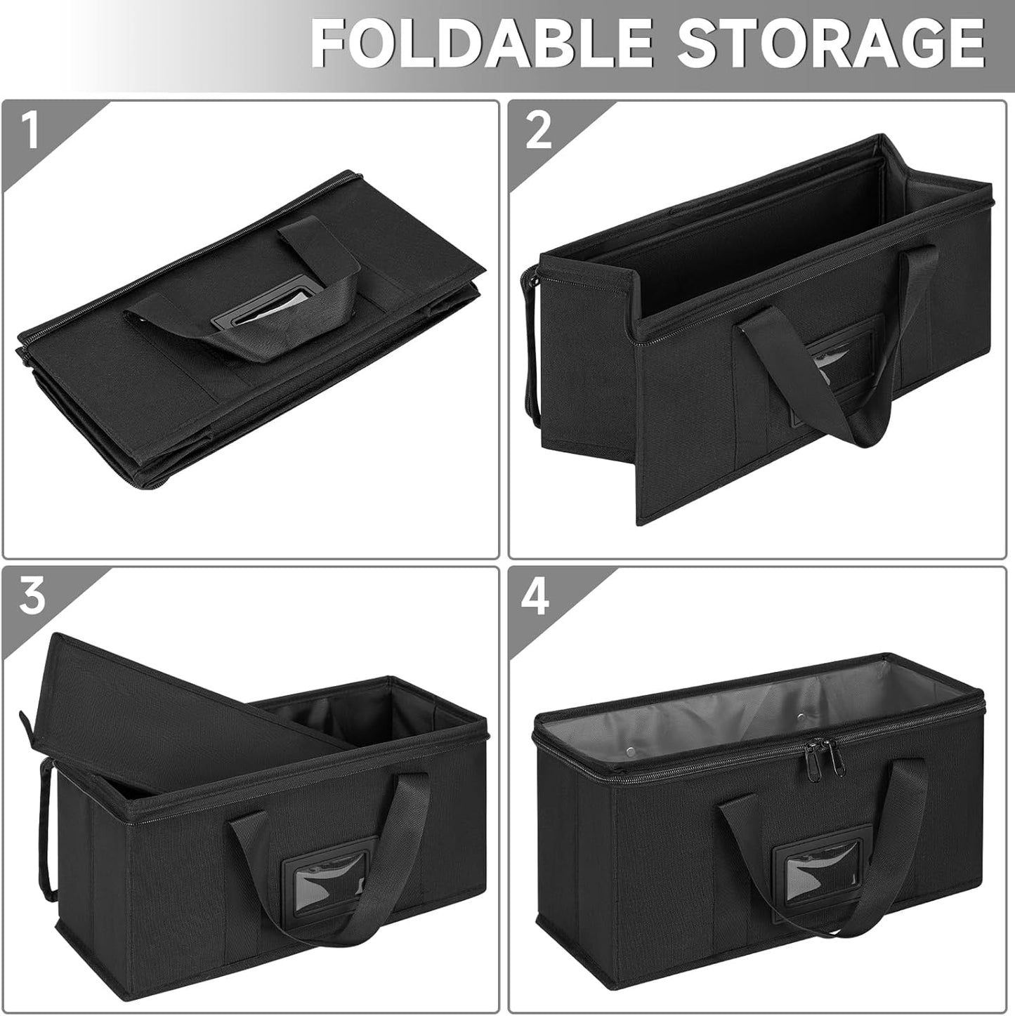 4 Pack-DVD Storage Boxes, PVC Clear Lid, DVD Case Holder Organizer with Index Labels-15.4"x 5.5"x 7.9" DVDs Storage Holder Bags for DVDs, CDs, Video Games, Books, Each Hold up to 25 DVDs Jewel Cases