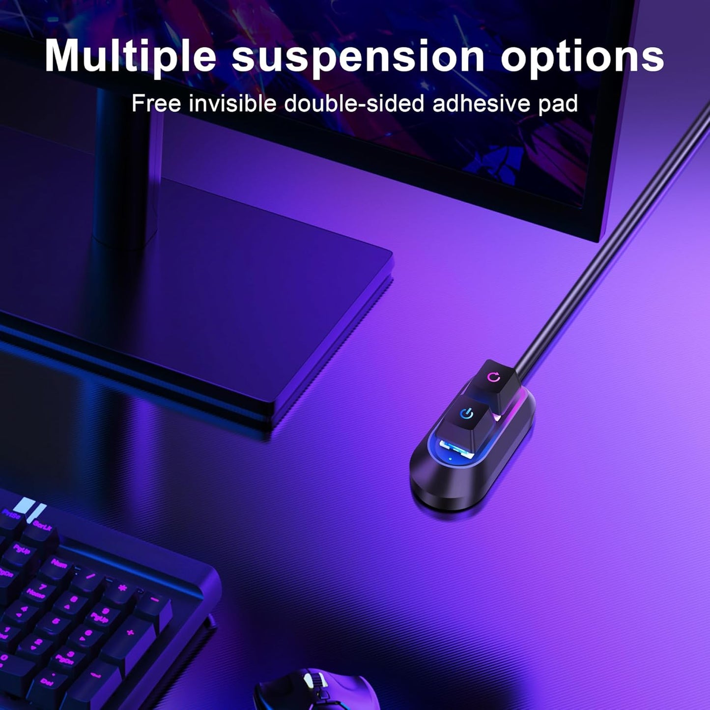 SinLoon External Power Button Desktop Power Switch PC Power Switch Multifunctional Power Button for Easy Start and Reset 2M