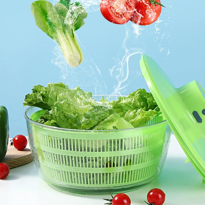 Salad Spinner, 5L Electric Pump Spinner with Bowl, Large Salad Dryer with USB for Washing, Spinning, and Draining Greens, Fruits, and Vegetables for Fresh, Crisp, Clean Salad