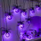 Halloween Lights Outdoor/Indoor,10FT 20LED Purple Spider String Lights