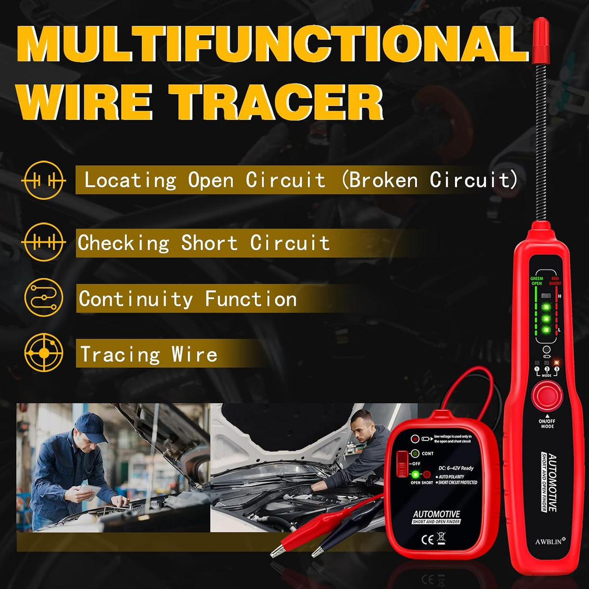 AWBLIN Wire Tracer Automotive Short & Open Finder Circuit Breaker Finder