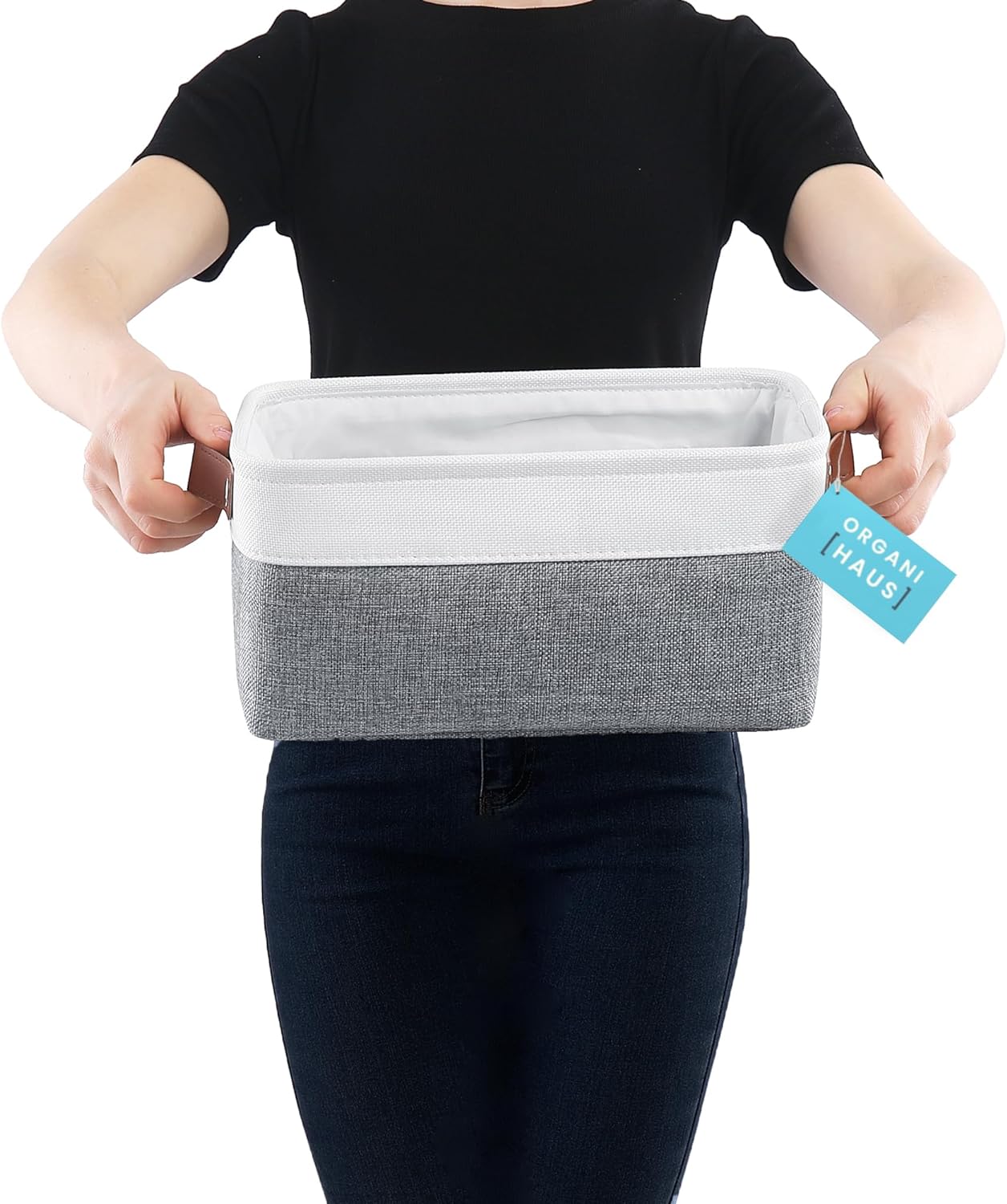 OrganiHaus Large Fabric Storage Baskets for Shelves 3 Pack, 15x11in Closet Storage Bins for Shelves, Cloth Baskets, Fabric Storage Cubes, Linen Closet Organizers, Fabric Basket, White Basket