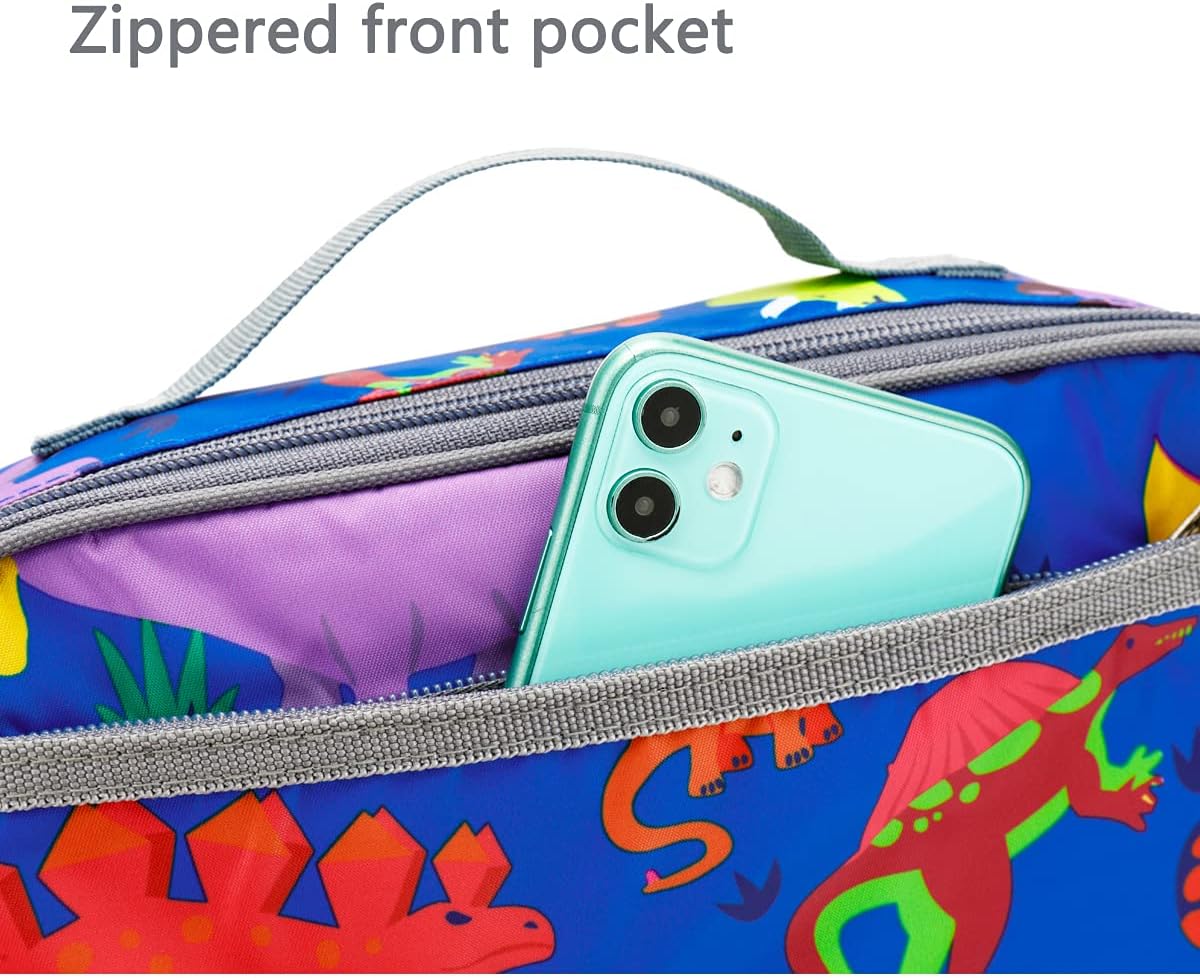 FlowFly Kids Lunch Box Insulated Soft Bag Mini Cooler Back to School Thermal Meal Tote Kit for Girls, Boys, Black
