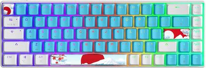 Fogruaden Full Size Mechanical Keyboard, Green Matcha Keyboard, Wired USB 104 Keys RGB Backlit Gaming Keyboard with Number Pad, Red Switches, NKRO Mechanical Keyboard for Windows Laptop PC Gamer