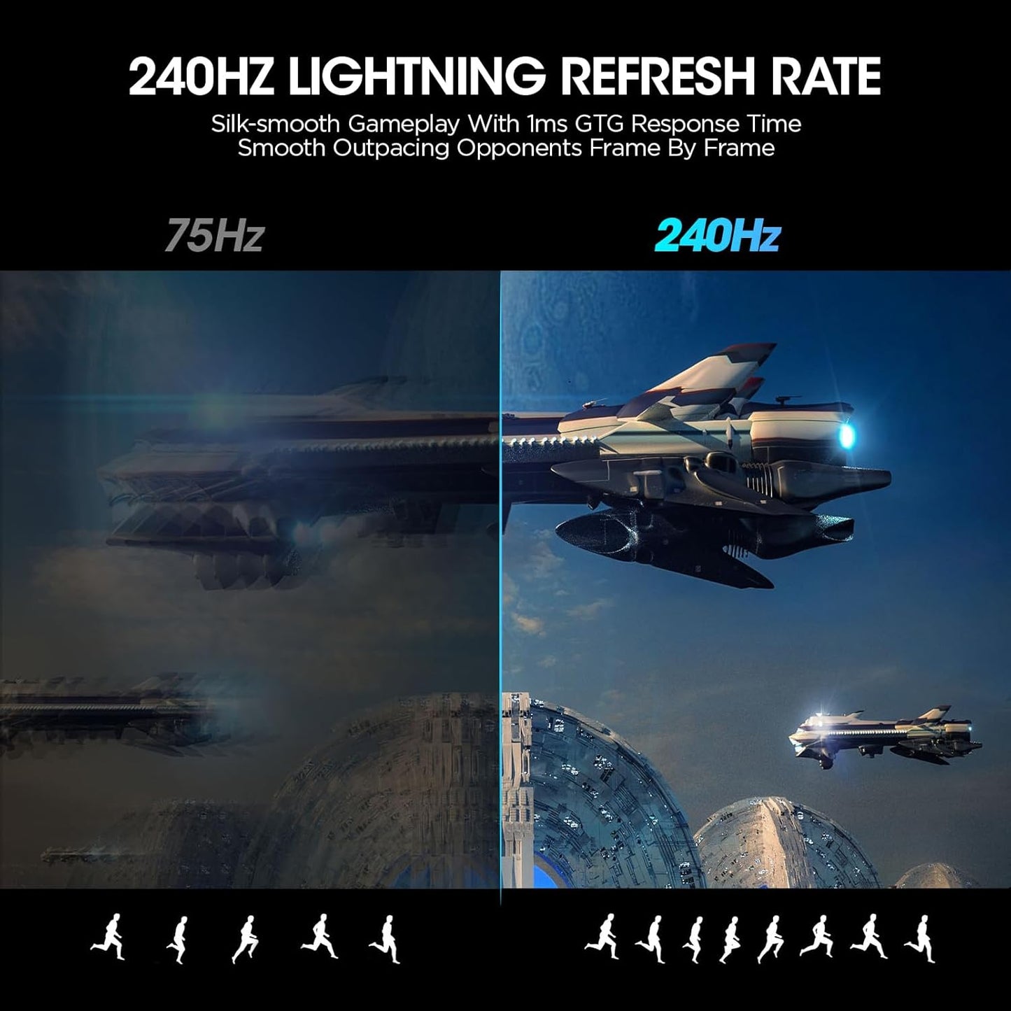 KOORUI 27 inch Gaming Monitor, QHD (2560 x 1440) R1500 180Hz Curved Monitors, AdaptiveSync with 1ms, VESA Compatible, HDR10, 1 x Display Port 1.4 & 2 x HDMI 2.0, Eye Care 27E6QCA