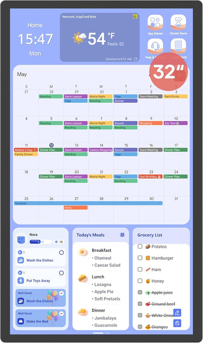 Purilite Select 32-Inch Digital Wall Calendar