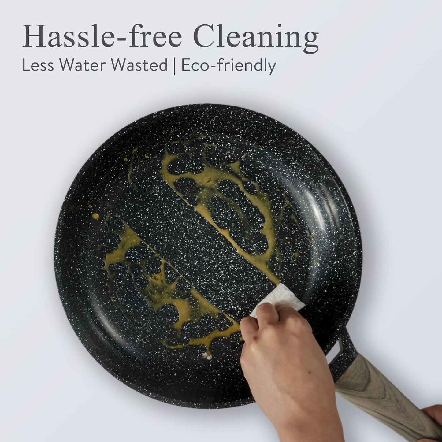 Ceramic Cookware Set 22 Piece Nonstick Pots and Pans Set Non Stick Kitchen Cooking Sets 8" Frying Pans with Lid,Black Granite Non-Toxic Induction Kitchen Cookware w/Glass Lids PFOS/PFOA-Free