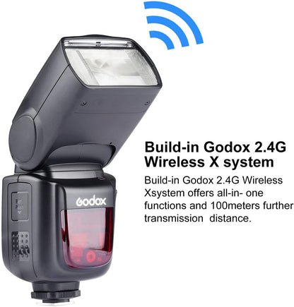 GODOX V860II-C Kit E-TTL High-Speed Sync 1/8000s 2.4G GN60 Li-ion Battery 1.5s Recycle Time Camera Flash Speedlite Light for Canon EOS Cameras (V860II-C)