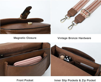 Crossbody Bags for Women Small Over the Shoulder Saddle Purses and Boho Cross body Handbags,Vegan Leather