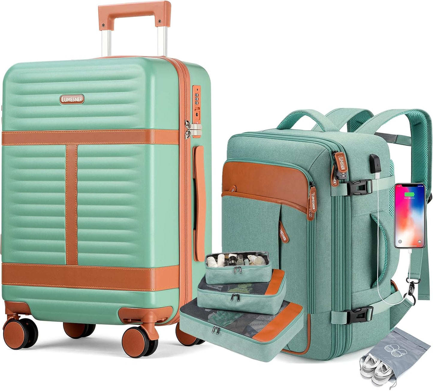 Lumesner Carry on Backpack, Extra Large 40L Flight Approved Travel Backpack for Men & Women