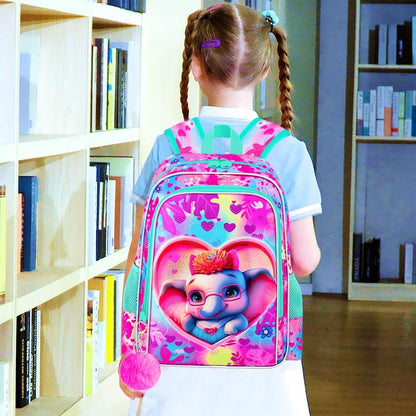 3pcs Backpack for Boys and Girls, 16” Kids Kindergarten Bookbag with Lunch Box, Cute Elementary Backpacks for Boy Girl