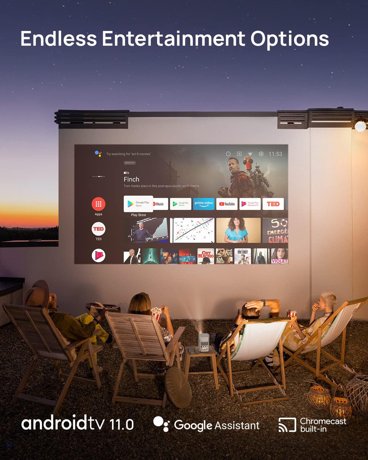 XGIMI MoGo 2 Projector, Mini Projector with WiFi and Bluetooth, 400 ISO Lumens Movie Projector, Android TV 11.0, 2X8W Speakers, Auto Focus, Object Avoidance, and Screen Adaption