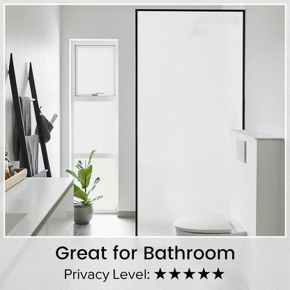 rabbitgoo Window Films for Privacy, Static Cling Frosted Glass Sticker, Non-Adhesive Privacy Film Sun Blocking Window Covering Frosting Vinyl Bathroom Sliding Glass Door, 44.5 x 200cm, Pure Frosted
