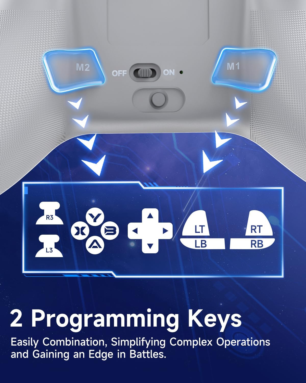 EasySMX X15 PC Controller - Enhanced Wireless Bluetooth Controller with Hall Joysticks/Hall Triggers/RGB Lighting - No Stick Drift, No Dead Zone - Work for Windows PC, Android, Steam and Switch