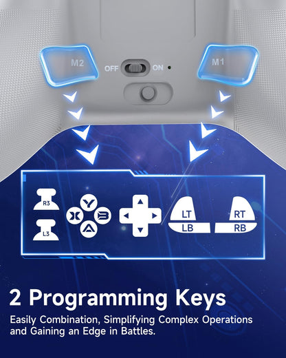 EasySMX X15 PC Controller - Enhanced Wireless Bluetooth Controller with Hall Joysticks/Hall Triggers/RGB Lighting - No Stick Drift, No Dead Zone - Work for Windows PC, Android, Steam and Switch
