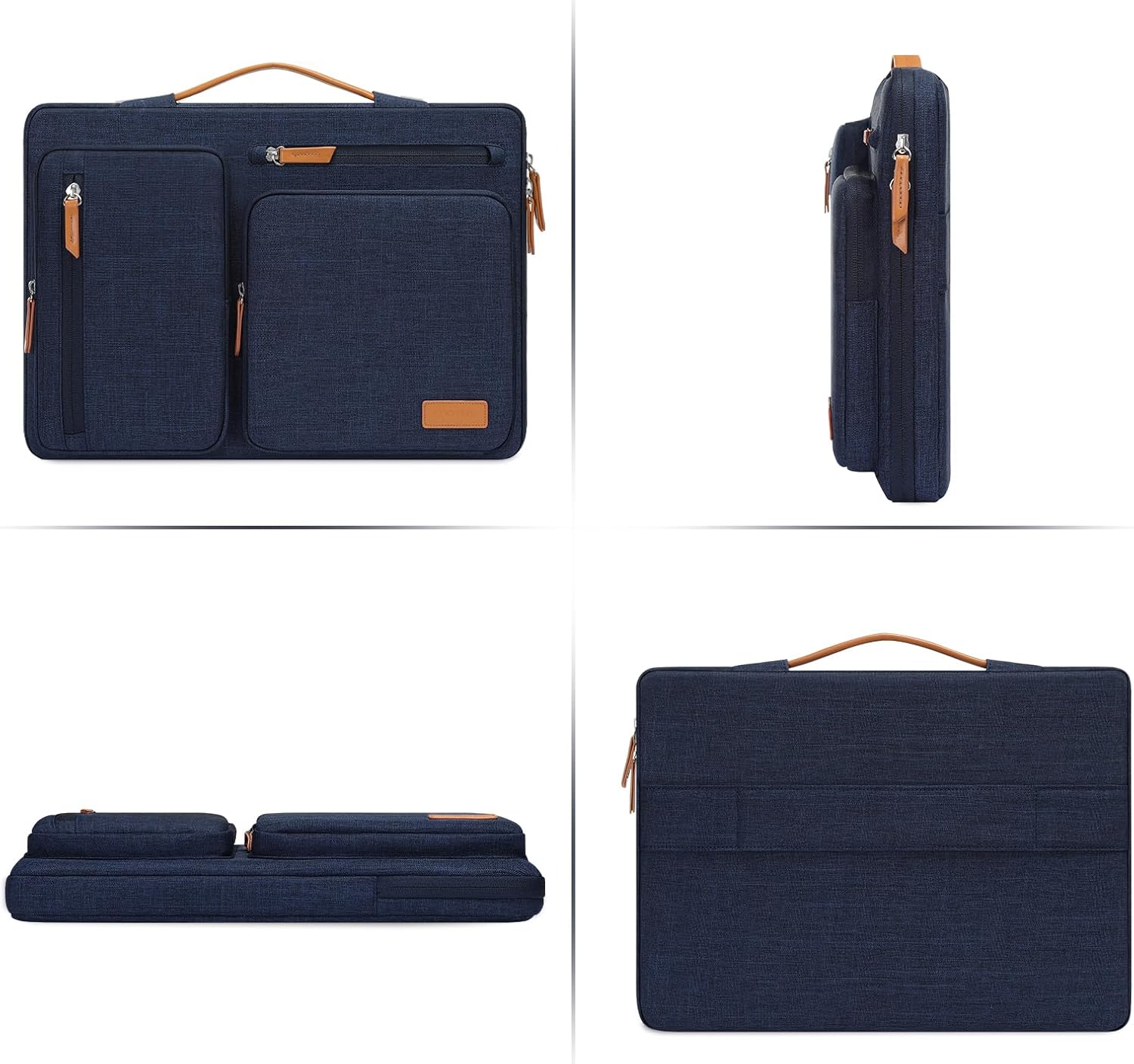 MOSISO 360 Protective Laptop Sleeve Compatible with MacBook Air/Pro, 13-13.3 inch Notebook, Compatible with MacBook Pro 14 inch M3 M2 M1, Side Open Bag with 4 Zipper Pockets&Handle, Black - PuriLite