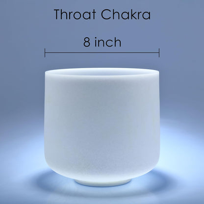 TOPFUND F Note Crystal Singing Bowl Heart Chakra 8 inch with Heavy Duty Carrying Case and Suede Striker