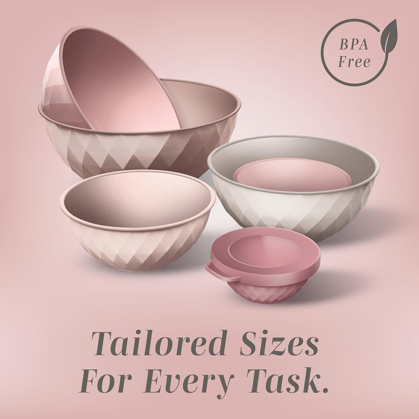 COOK WITH COLOR Mixing Bowls with TPR Lids - 12 Piece Plastic Nesting Bowls Set Includes 6 Prep Bowls and 6 Lids, Microwave Safe Mixing Bowl Set (Mint)