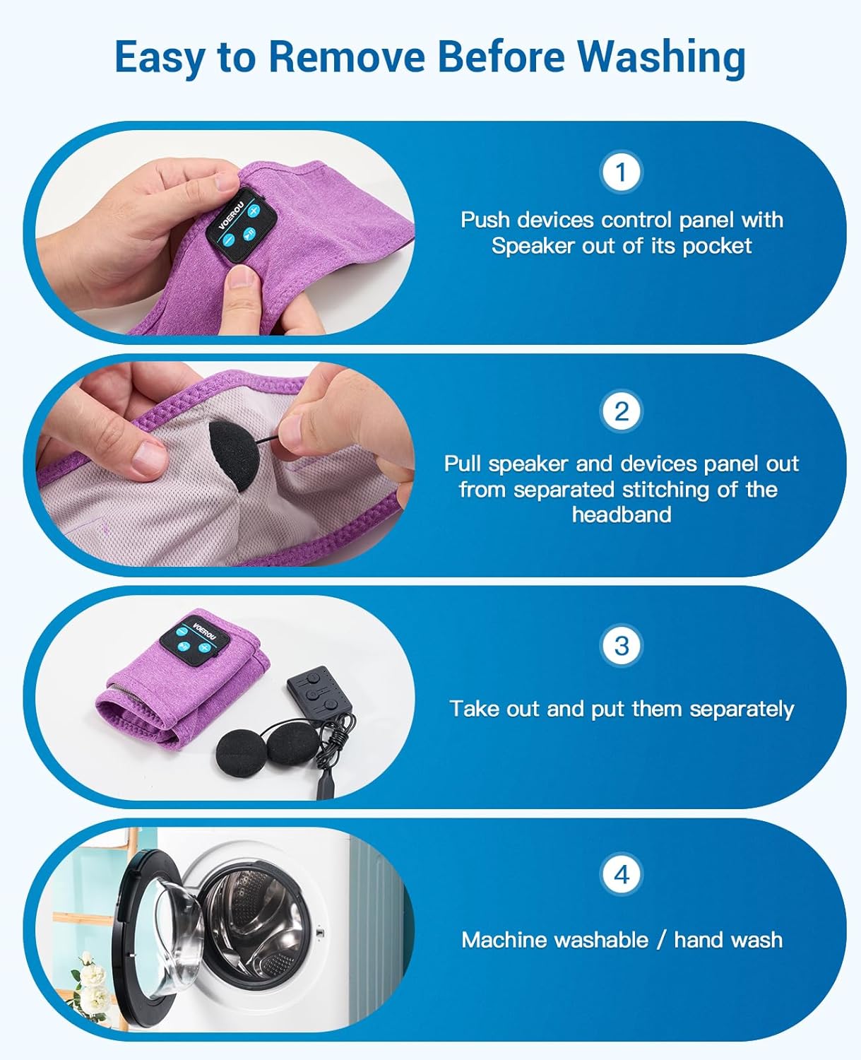 Sleep Headphones Bluetooth Headband, Voerou Wireless Sleeping Headphones Earbuds Sleep Mask with Stereo Speakers-Cool Tech Gadget for Men Women,Perfects for Sleep Workout Running Yoga Travel Insomnia