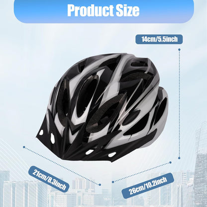 Oshhni Helmet for Women Men Bicycle Helmet Bike Helmet for Skateboarding Outdoor Climbing Biking Commuting - Black White