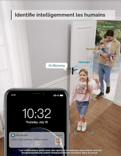 eufy Security Kit de 2 caméras d'intérieur E220 2K, caméra de sécurité intérieure panoramique et inclinable, caméra à brancher avec Wi-Fi, IA humaine et animale, compatibilité avec assistant vocal