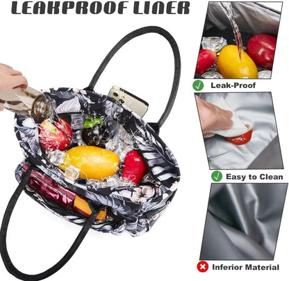 Lunch Bag for Women, Insulated Lunch Box for Work, Large Leakproof Cooler Purse with Side Pockets & Removable Shoulder Strap Women's Lunch Tote Bag for Picnic Work Beach Cute Lunch Bags (Heart)