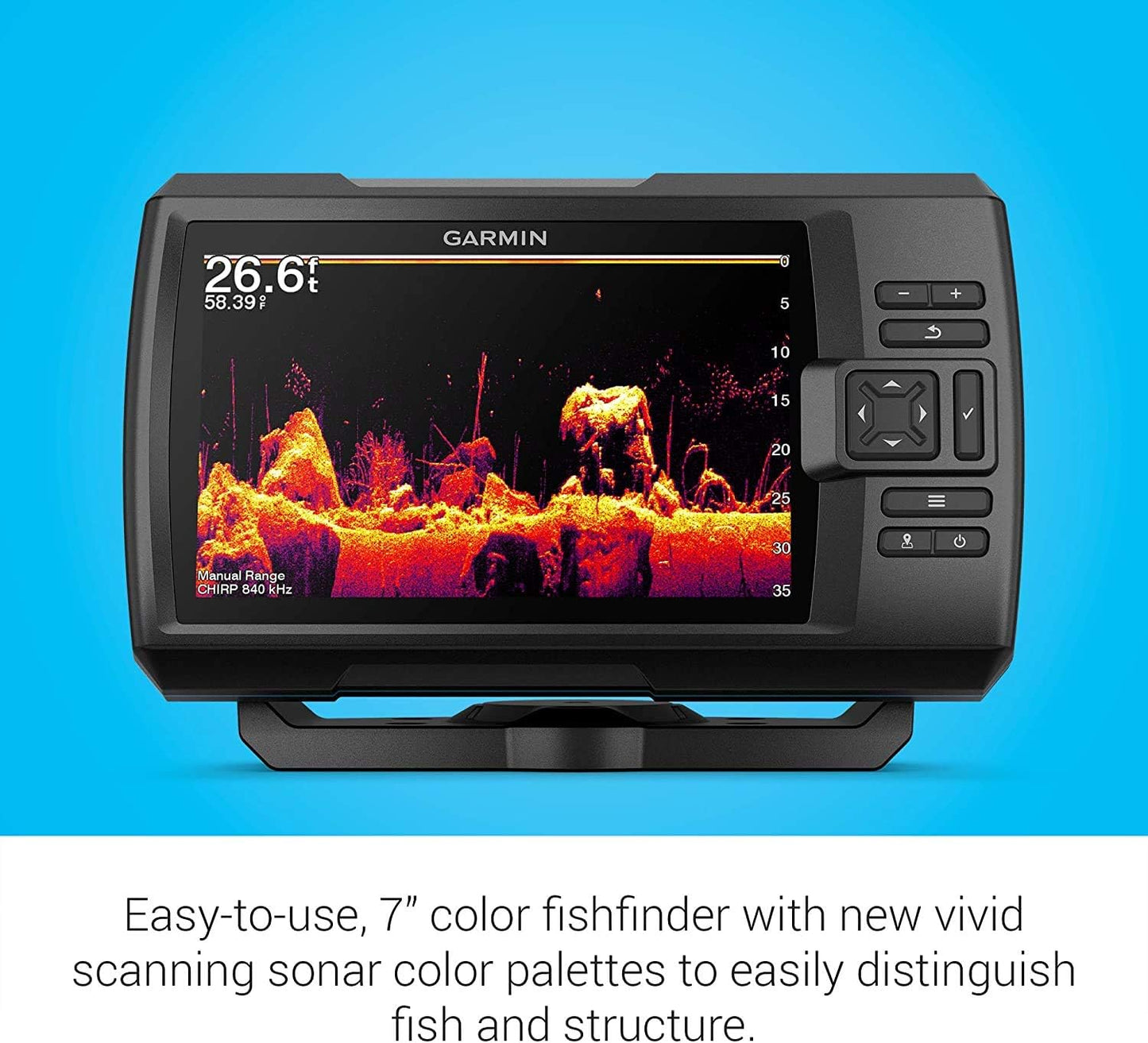 Garmin Striker Vivid 4cv Bundle with Transducer and Protective Cover, 4-inch Color Fishfinder, Vivid Scanning Sonar Color Palettes 010-02550-00