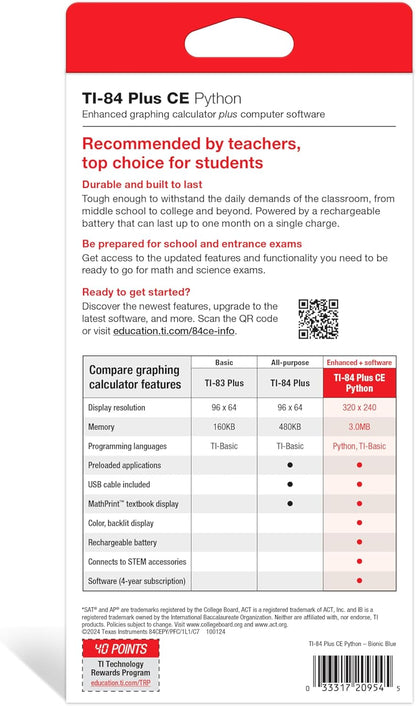 Texas Instruments TI-84 Plus CE Pink Graphing Calculator