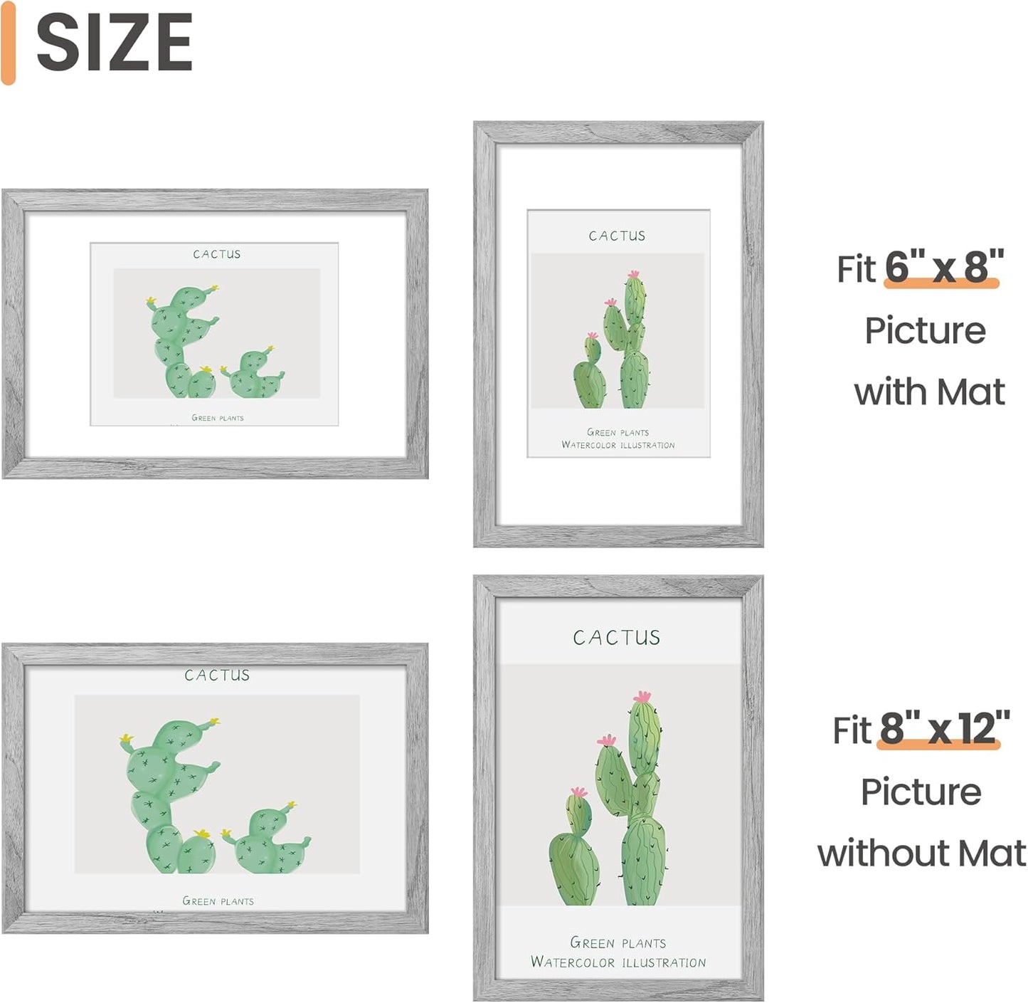 upsimples 11x14 Picture Frame, Display Pictures 8x10 with Mat or 11x14 Without Mat, Wall Hanging Photo Frames, Black